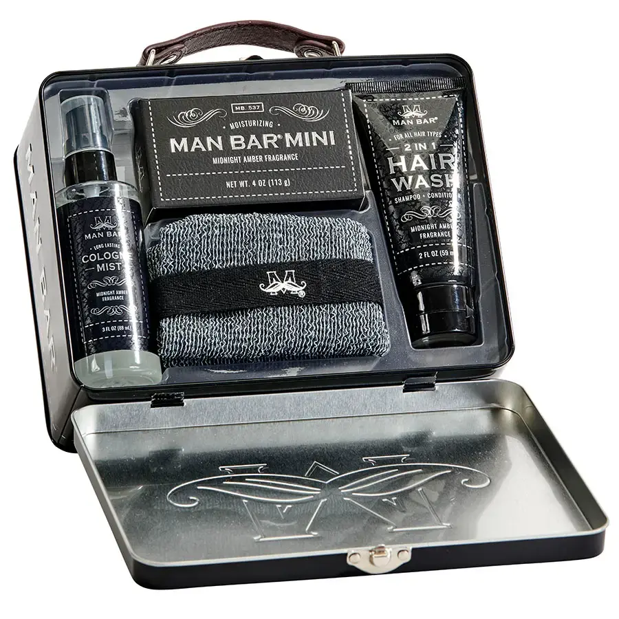 San Francisco Soap Company Man Bar Travel Kit - Midnight Amber