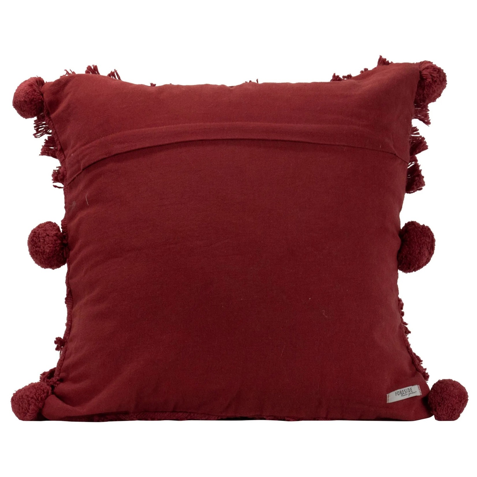 Foreside Home Hand Woven Betty Pillow - Burgundy