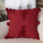 Foreside Home Hand Woven Betty Pillow - Burgundy