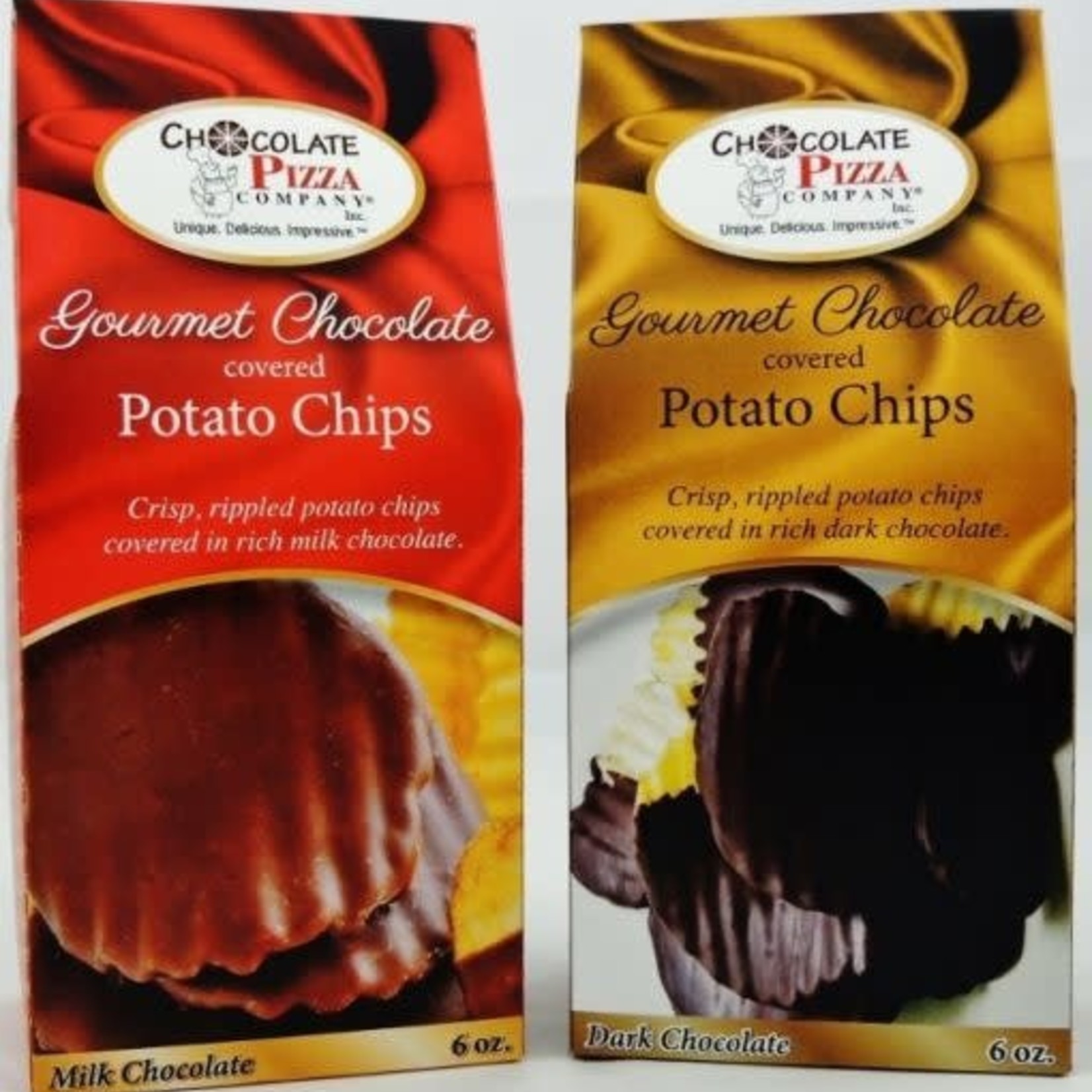 Chocolate Pizza Company Chocolate Covered Potato Chips 6oz. - Dark