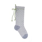 Melange Collection Gray Argyle Stocking with Green Bow