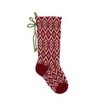Melange Collection Red Fair Isle Stocking with Green Bow