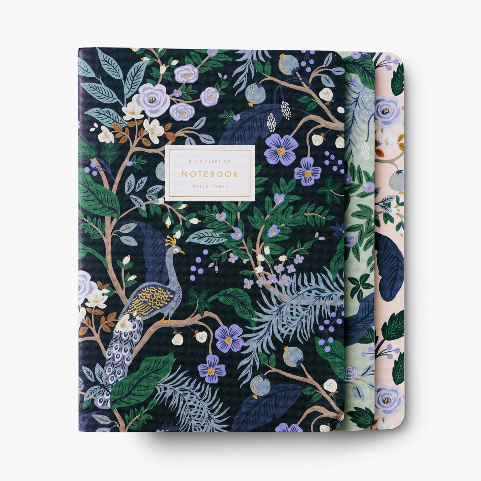 Rifle Paper Co Assorted Set of 3 Peacock Notebooks