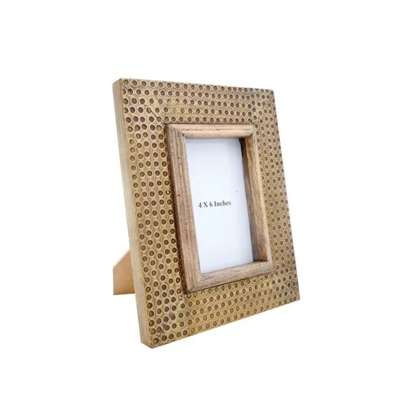 Foreside Home Hammered Brass Photo Frame