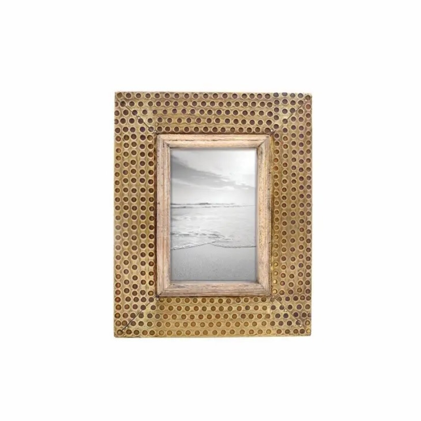 Foreside Home Hammered Brass Photo Frame