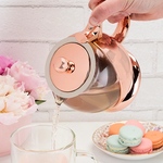 Pinky Up Shelby Glass & Rose Gold Teapot
