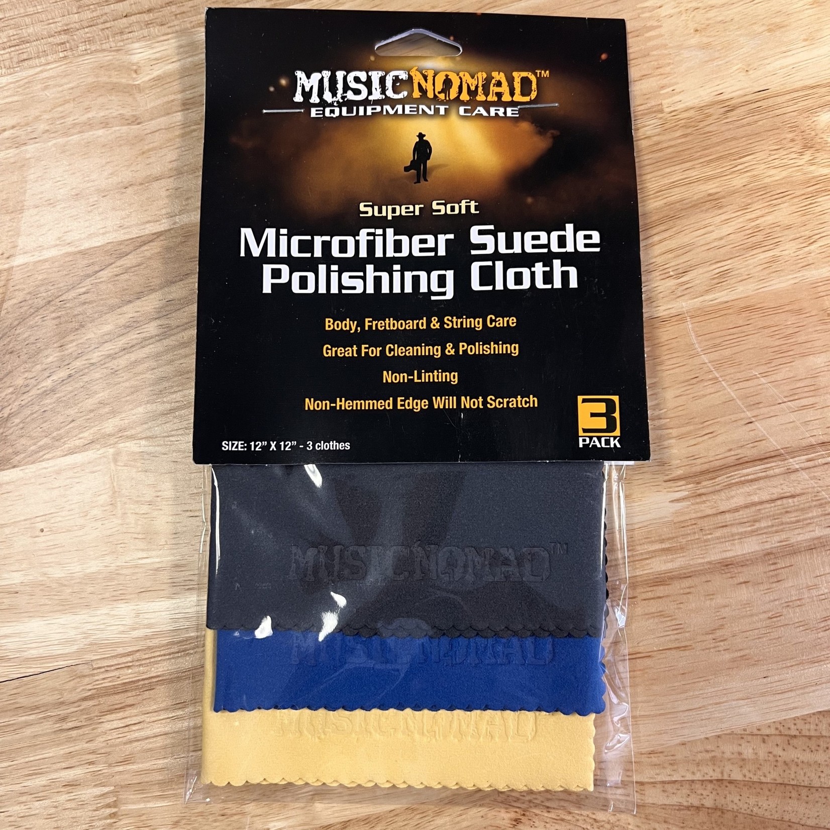 Music Nomad Music Nomad 3 Super Soft Edgeless Microfiber Suede Polishing Cloths Pak 12" x 12