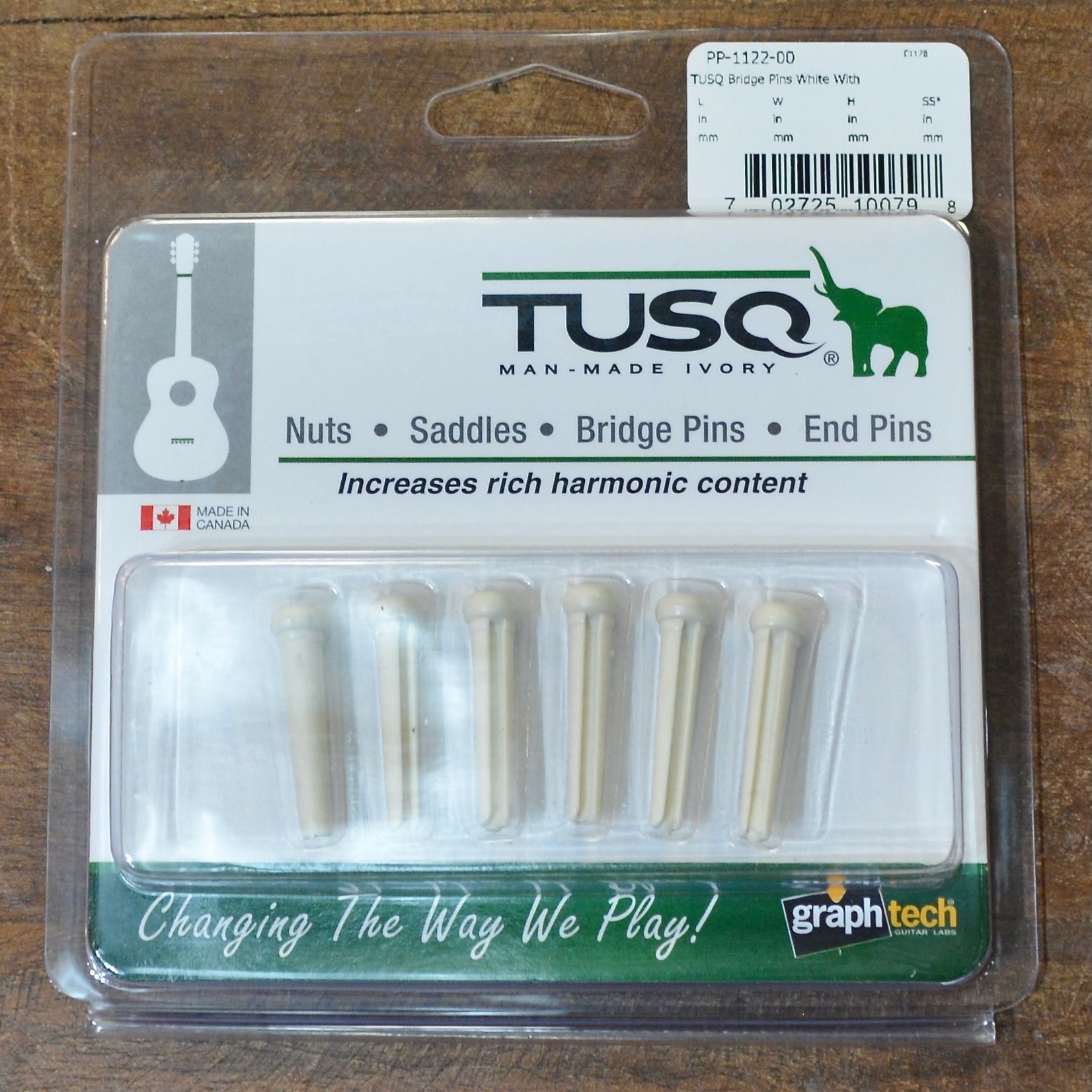 Graph Tech TUSQ Traditional Bridge Pins White w/ Black Dot Matt's Guitars