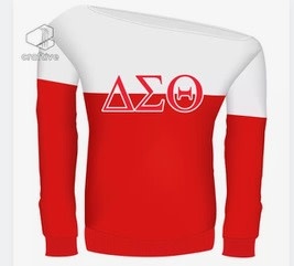 ΔΣΘ Off-the-Shoulder Color Block Sweatshirt