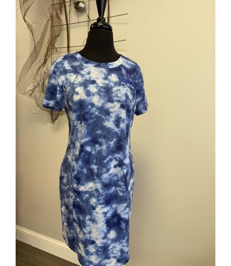 ΖΦΒ ZPB Blue Tie-Dye Short Sleeve Dress