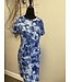 ΖΦΒ ZPB Blue Tie-Dye Short Sleeve Dress