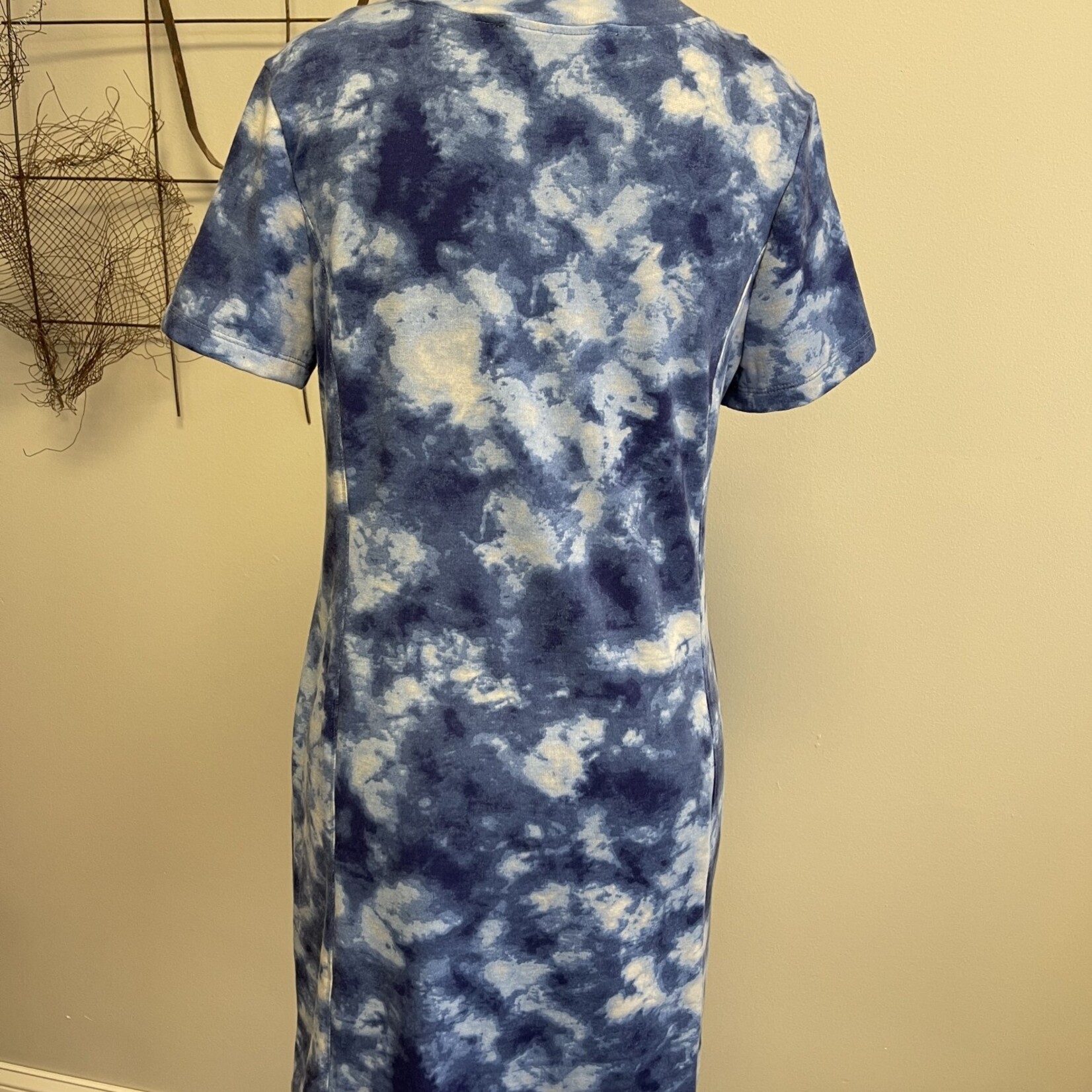 ΖΦΒ ZPB Blue Tie-Dye Short Sleeve Dress