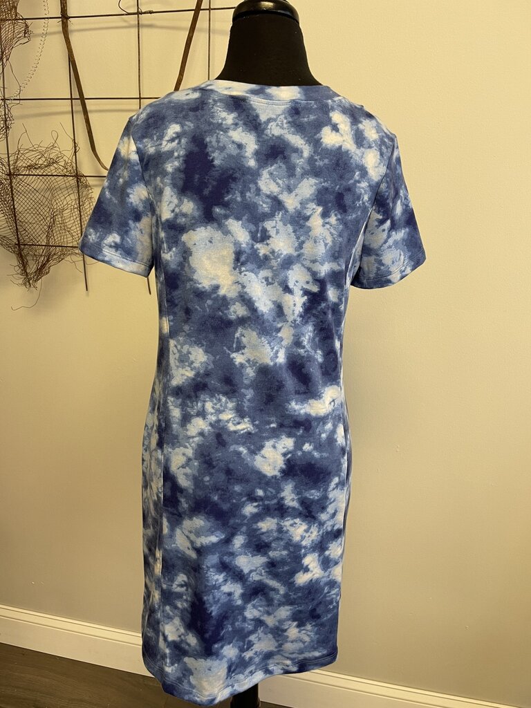 ΖΦΒ ZPB Blue Tie-Dye Short Sleeve Dress