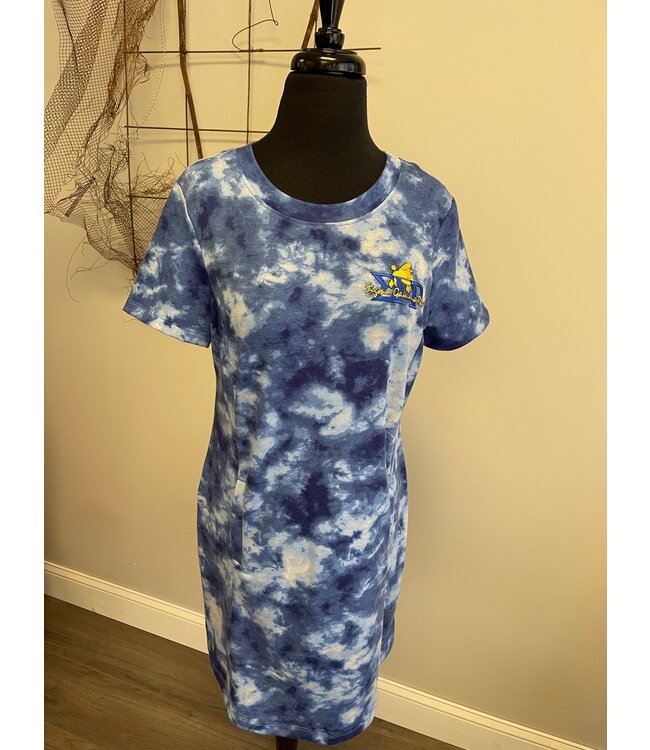 ΣΓΡ SALE! SGR Sigma Gamma Rho Blue Tie-Dye Short Sleeve Dress (SP26)