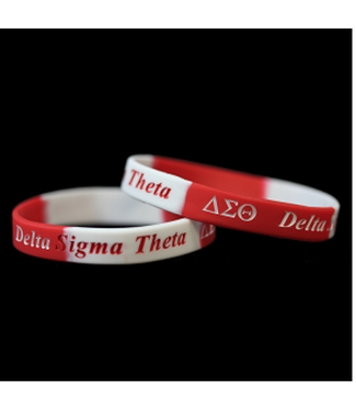 ΔΣΘ DST Silicone Red/White Block Bracelet  (FA25)