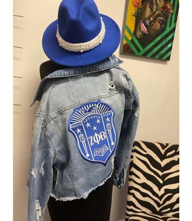 ΖΦΒ W Blue Hat with Pearls (FA25Y)