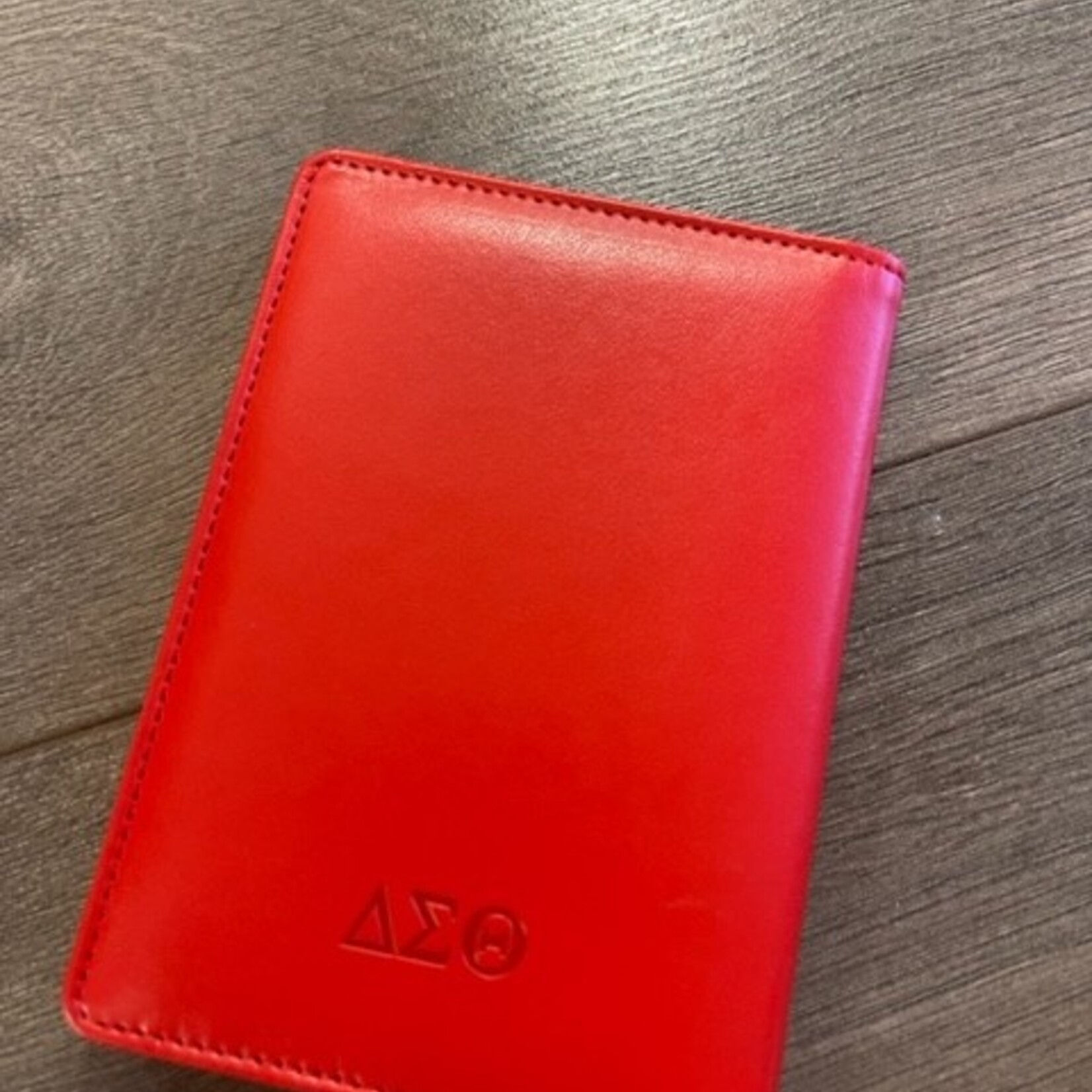 ΔΣΘ DST Red Leather Passport Cover