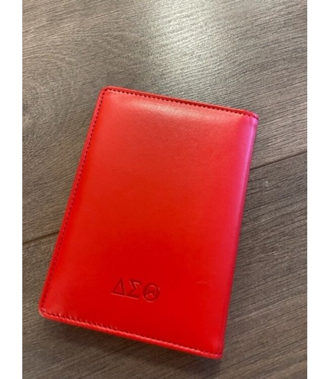 ΔΣΘ DST Red Leather Passport Cover