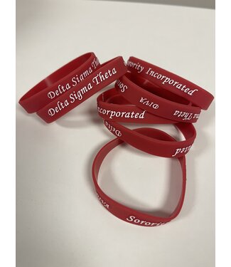 ΔΣΘ DST Silicone Solid Red Bracelet (FA25)