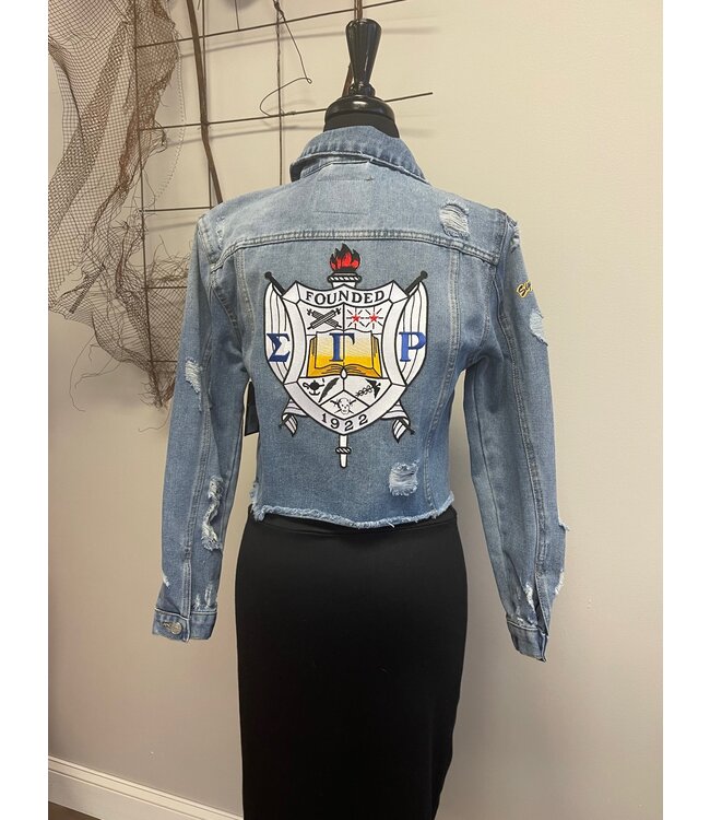 ΣΓΡ Fringed Medium Light Denim Jacket