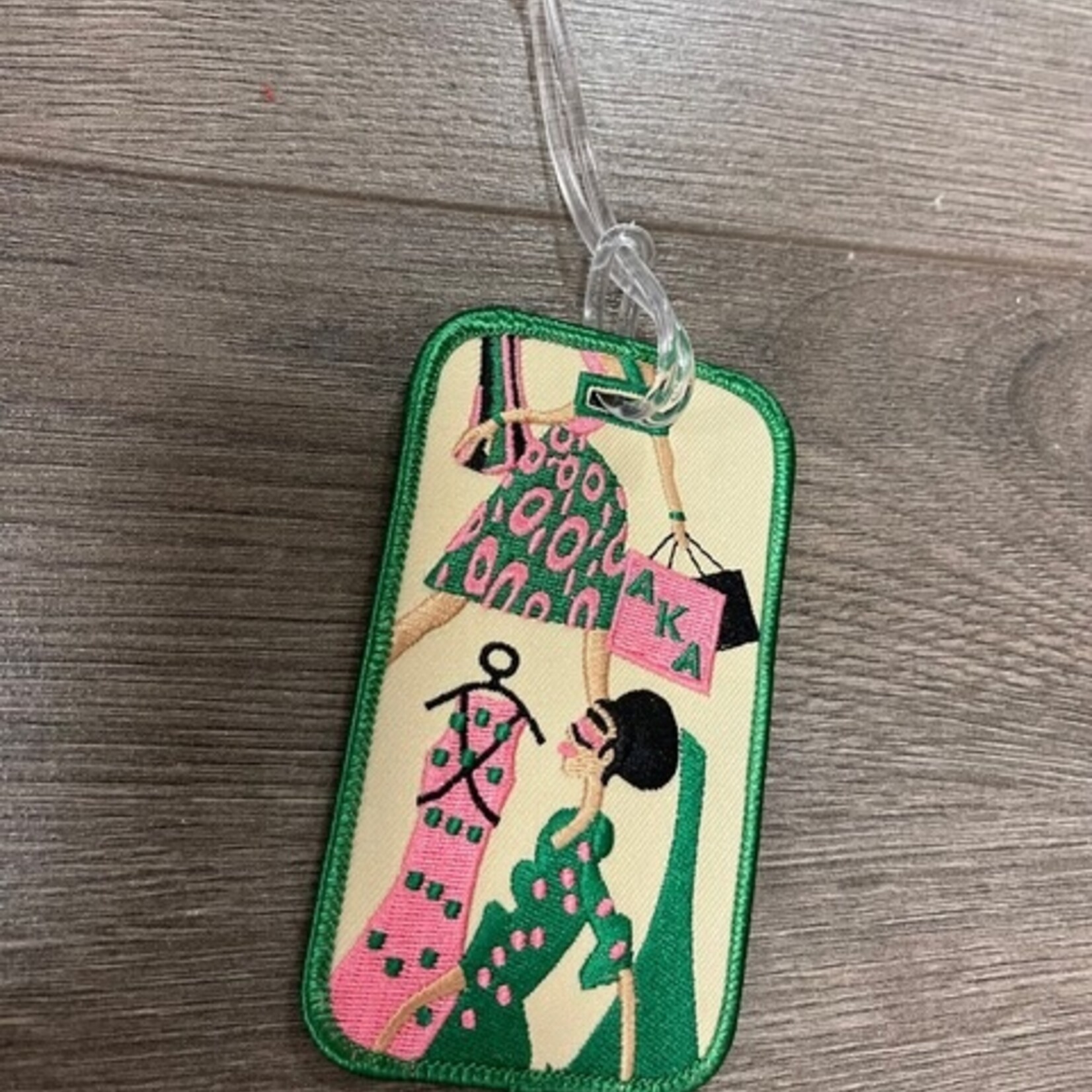 ΑΚΑ AKA Sassy Embroidery Luggage Tag