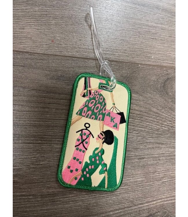 ΑΚΑ AKA Sassy Embroidery Luggage Tag