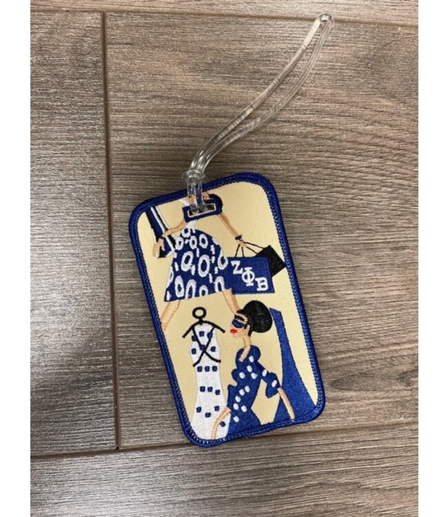 ΖΦΒ SALE! ZPB Zeta Phi Beta Sassy Embroidery Luggage Tag (SP26)