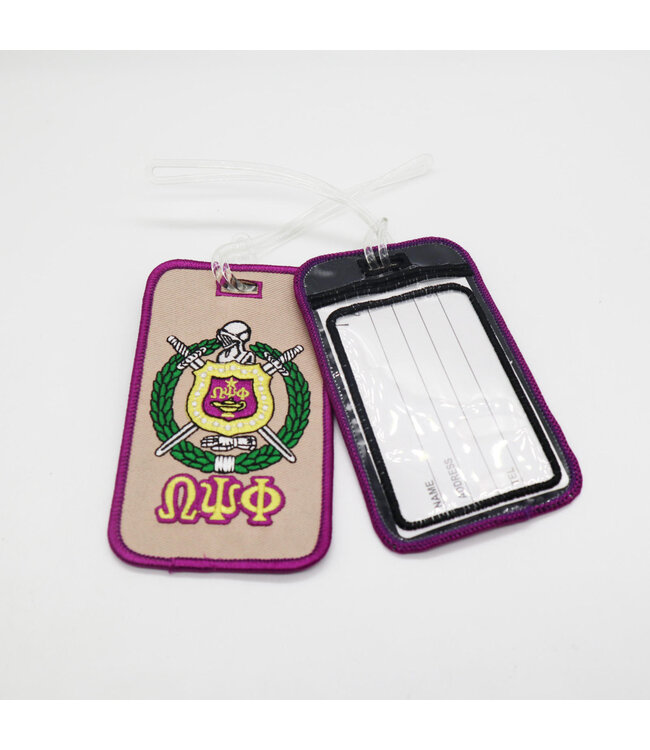 ΩΨΦ OPP Shield Embroidered Luggage Tag (*IS) (FA24)