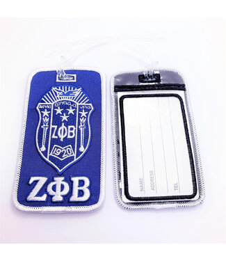 ΖΦΒ SALE! ZPB Zeta Phi Beta Shield Embroidered Luggage Tag (SP26)