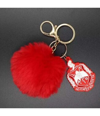 ΔΣΘ DST Sorority Puff Ball Keychain