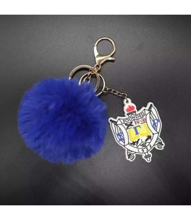 ΣΓΡ SGR Sorority Puff Ball Keychain