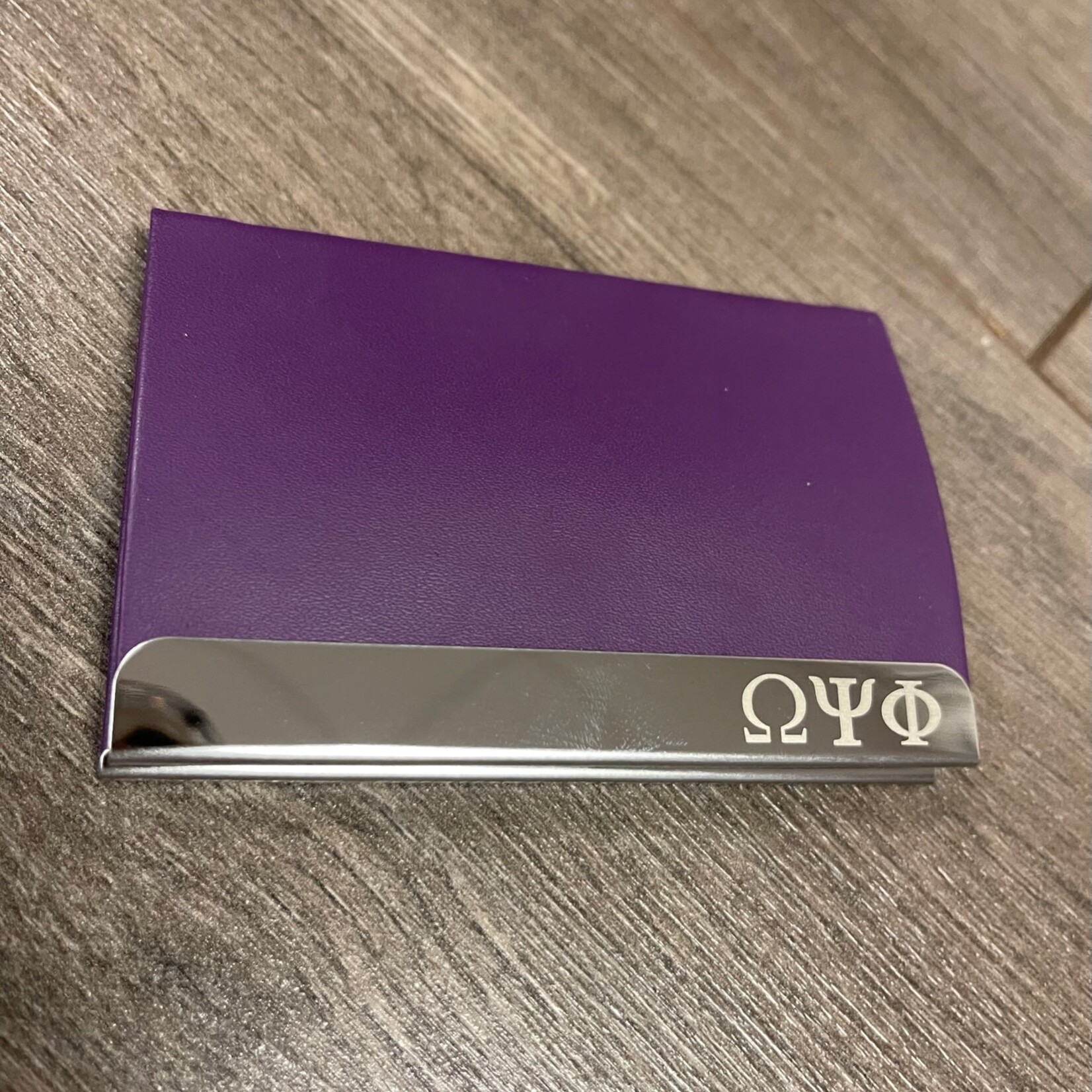ΩΨΦ OPP Laser Engraved Business Card Holder