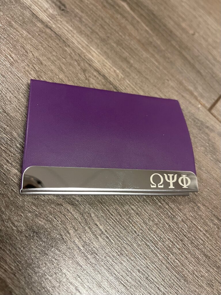 ΩΨΦ OPP Laser Engraved Business Card Holder (*IS) (FA24)