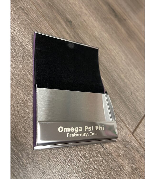 ΩΨΦ OPP Laser Engraved Business Card Holder(FA25)