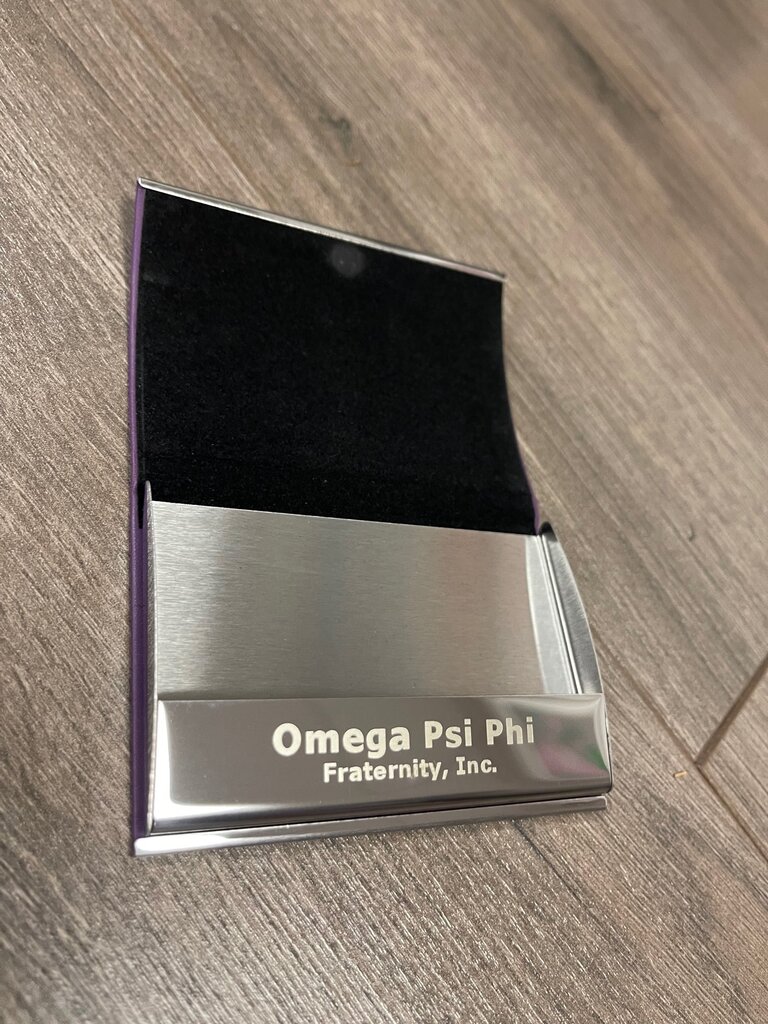 ΩΨΦ OPP Laser Engraved Business Card Holder (*IS) (FA24)