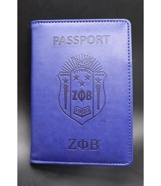 ΖΦΒ Blue Leather Passport Cover