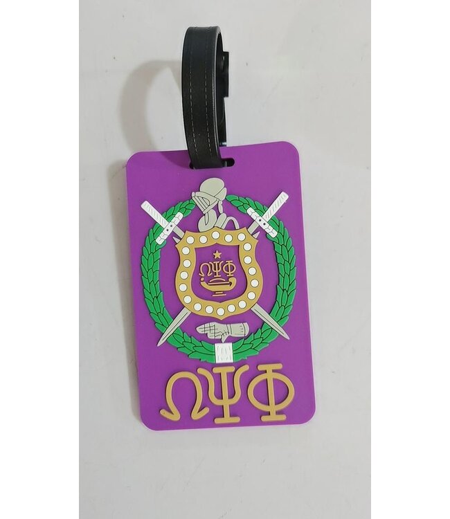 ΩΨΦ OPP PVC Luggage Tag  w/ Shield (FA25)