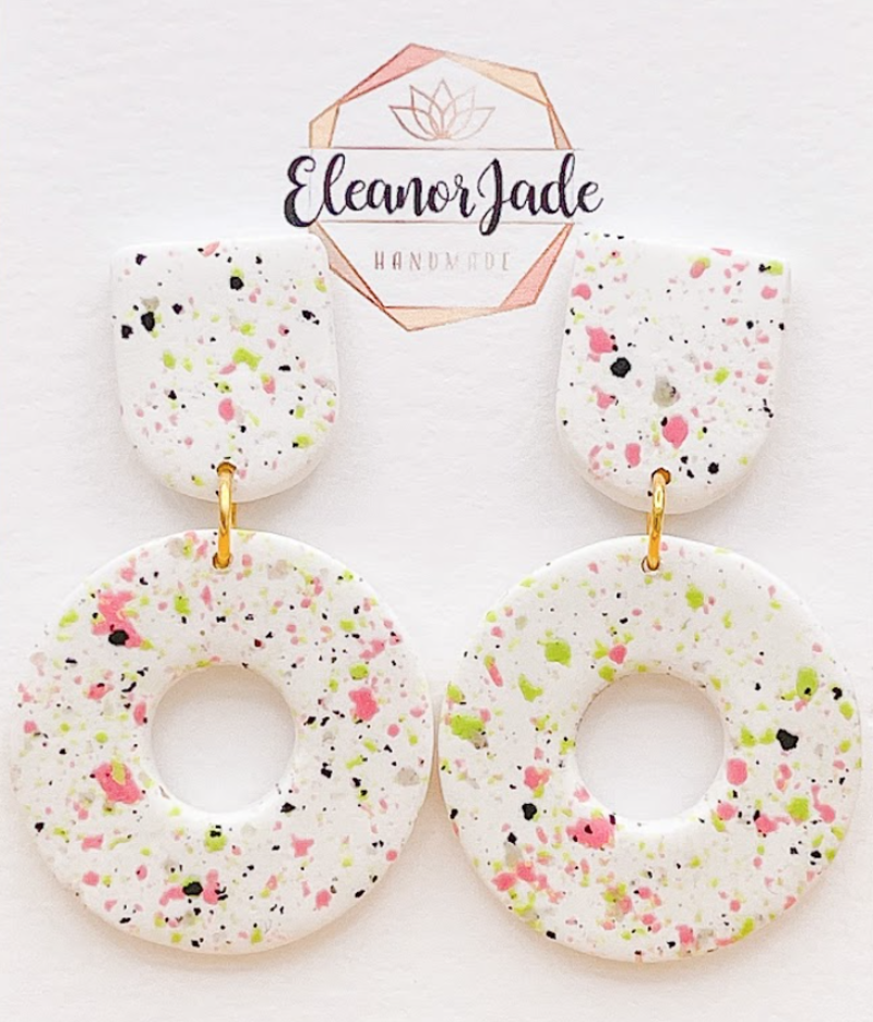DAYA Pink & Green Confetti Dangle | Eleanor Jade Handmade