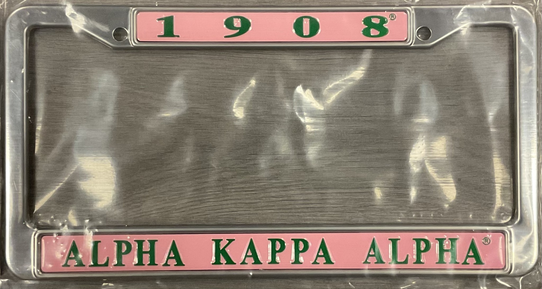 ΑΚΑ Pink and Green License Plate