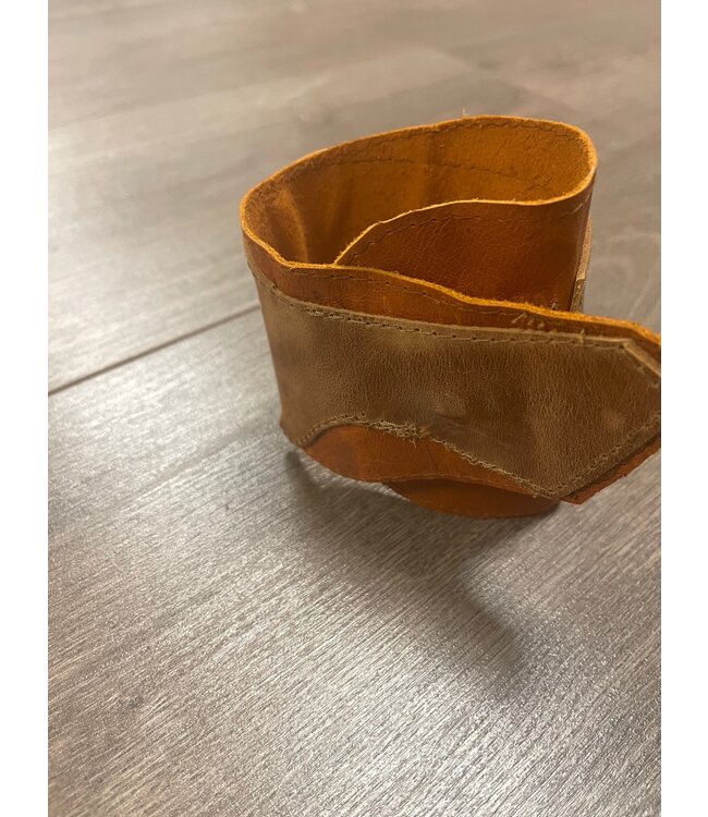 W Cowhide-Leather-Suede Cuffs