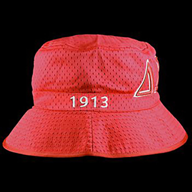ΔΣΘ Red Mesh Embroidered Bucket Hat