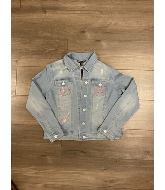 ΔΣΘ SALE DST Flawless Pearls Custom Painted Jean Jacket (MD) (FA25)