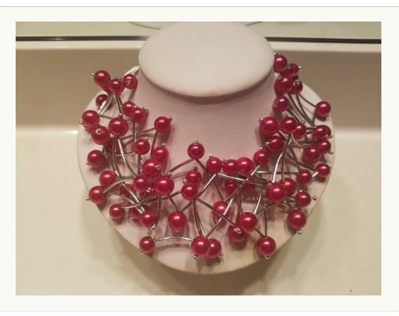 WM Red Dancing Beaded Necklace