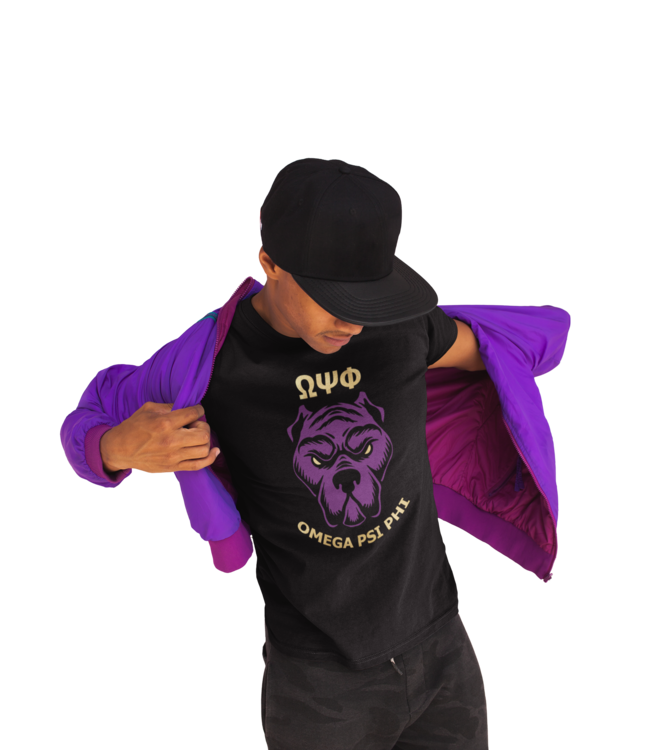ΩΨΦ Dawg Black Tee