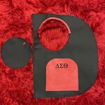 ΔΣΘ DST Black Leather D Bag with Pouch