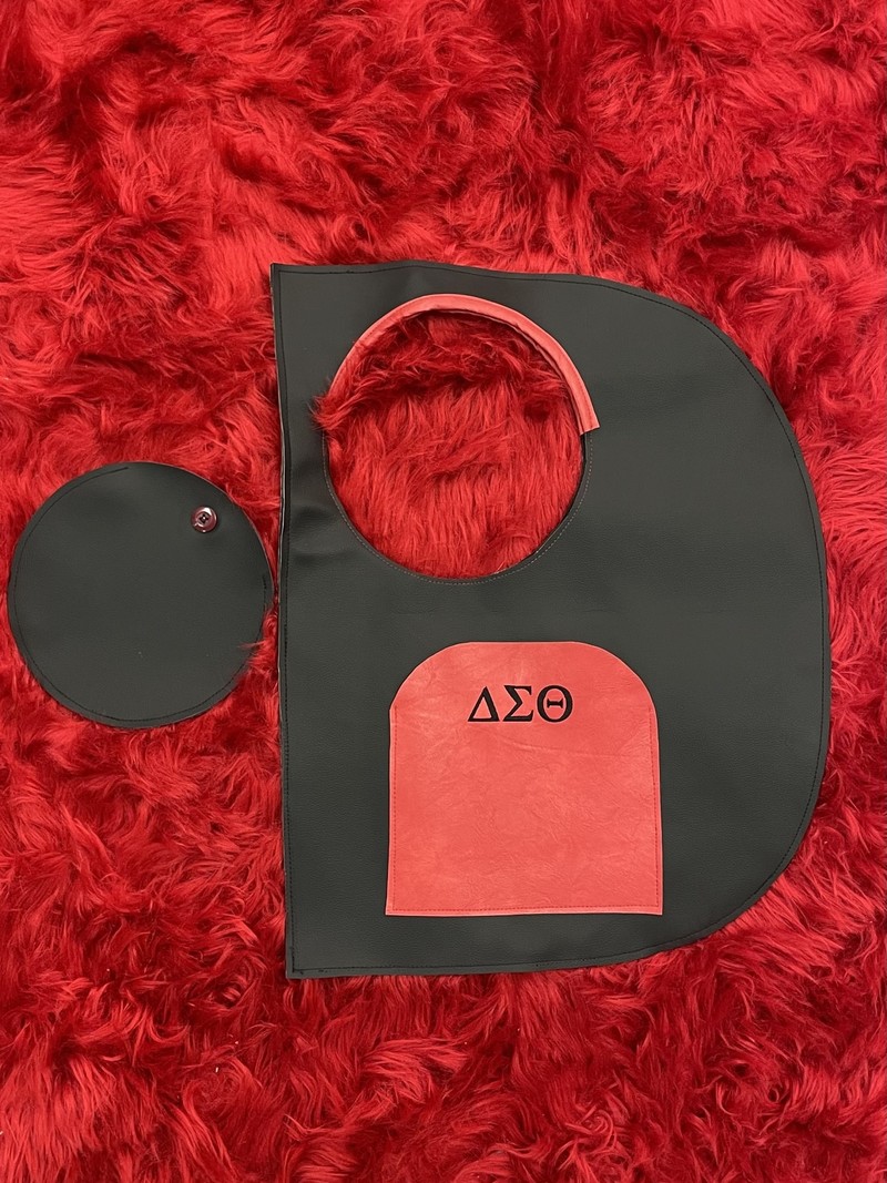 ΔΣΘ DST Black with Red Pocket D Handbag
