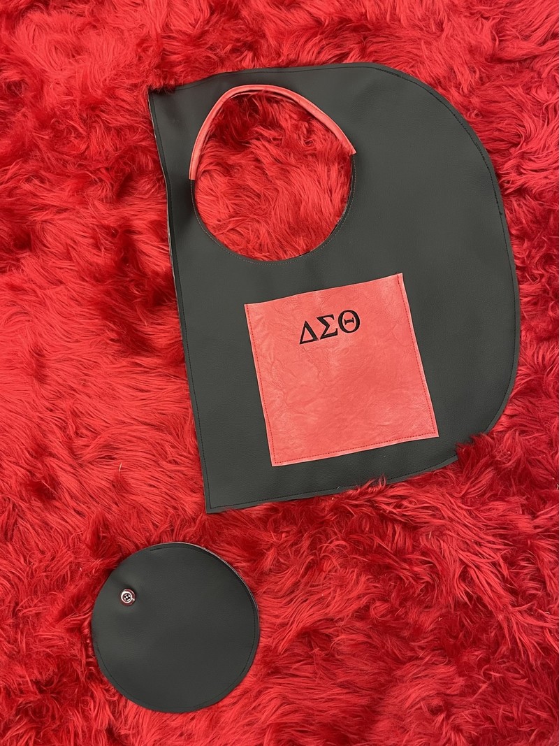DST Black with Red Pocket D Handbag