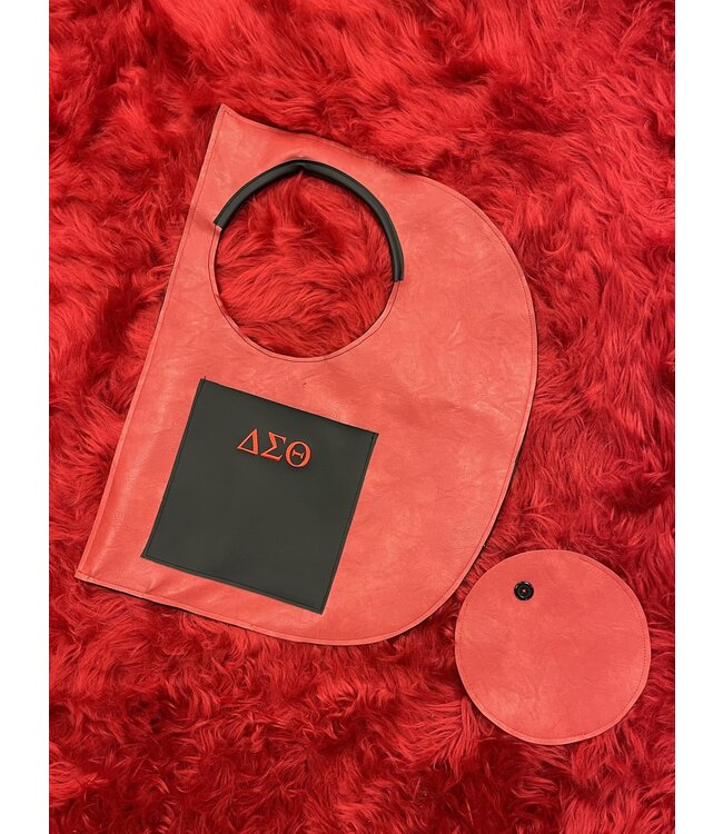 ΔΣΘ NEW! DST Red Leather D Bag with Pouch 2025 (FA25)