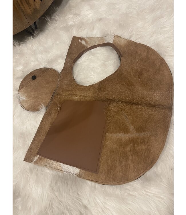 Cowhide D Bag with Brown Leather and Pouch