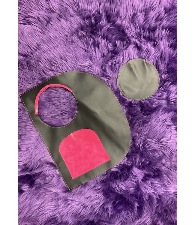 W Black and Pink Leather D Bag with pouch (FA25)